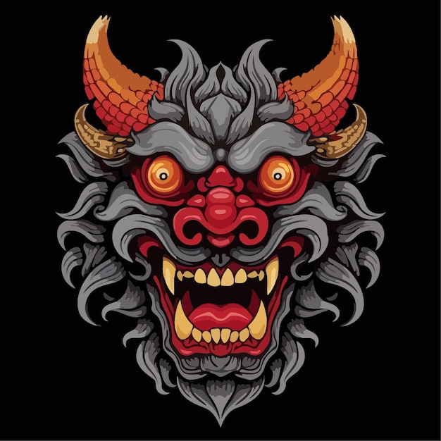 Barong-vektorillustration einfaches design des indonesischen barong