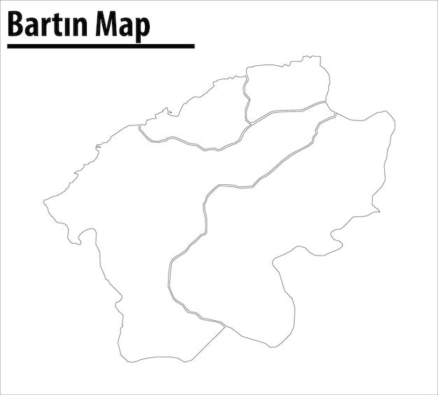Bartin karte illustration vektor stadt der türkei