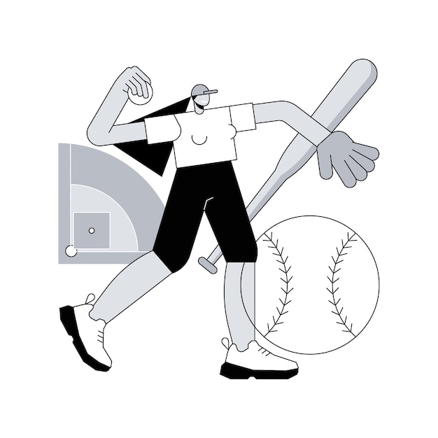 Vektor baseball-abstraktes konzept-vektor-illustration