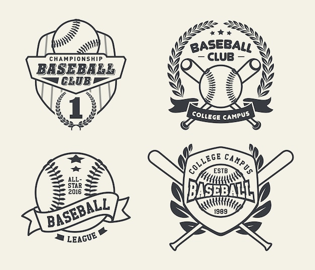 Baseball-abzeichen und etiketten, sport logo design