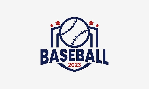 Baseball-Emblem-Logo mit einfachem Stil