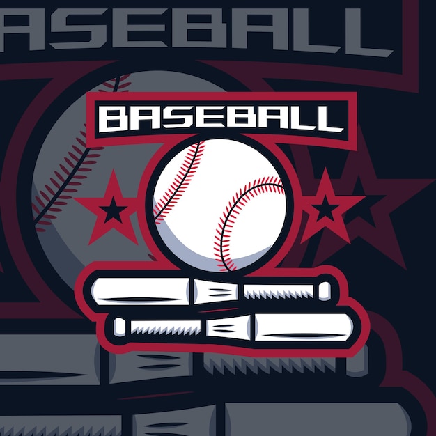 Vektor baseball-esport-logo-design premium-vektor