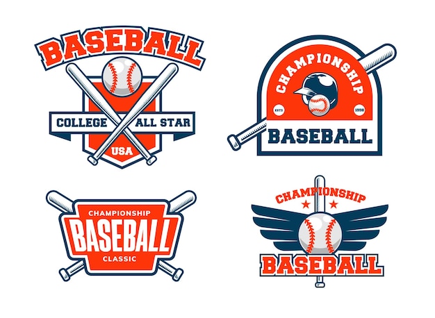 Baseball-Logo, Abzeichen, Emblem und Patch-Design
