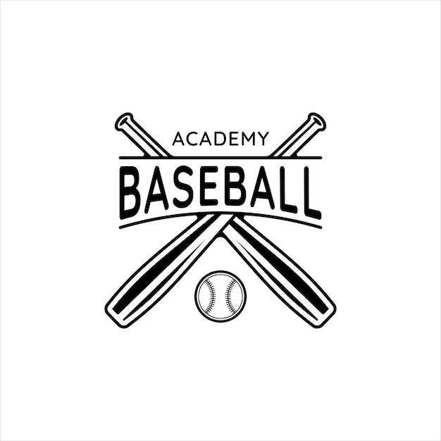 Baseball logo vintage vektor illustration vorlage symbol grafikdesign. ball und fledermaus retro symbol sport silhouette für proficlub und akademie