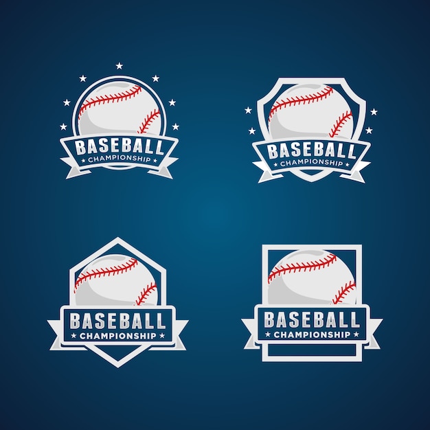 Vektor baseball-meisterschaft-logo-set