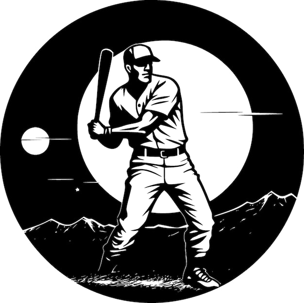 Baseball minimalistische und flache Logo-Vektorillustration