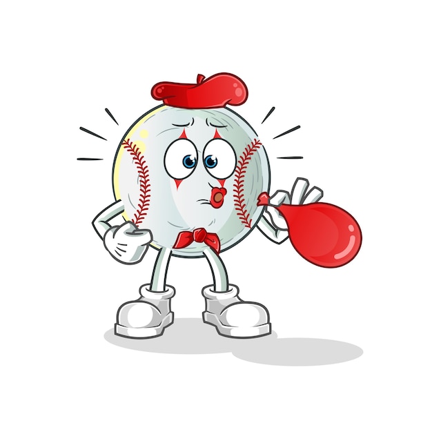 Baseball pantomime bläst ballons charakter illustration