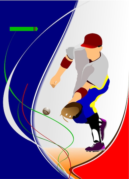 Baseball-spieler-vektor-illustration