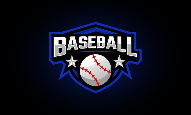 Baseball-Sportlogo mit Schild und modernem Stil