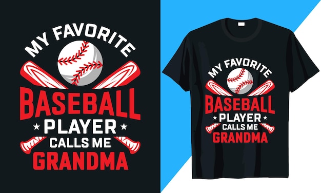 Baseball-t-shirt-designvektor mit baseballelementen und typografie mein lieblings-baseballspieler