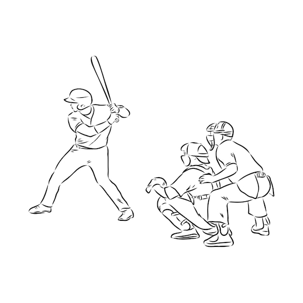 Vektor baseball und handschuh im doodle-stil im vektorformat