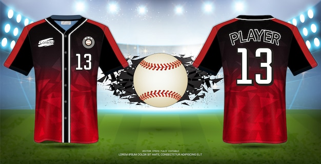 Baseball uniformen und trikots sport mockup template.