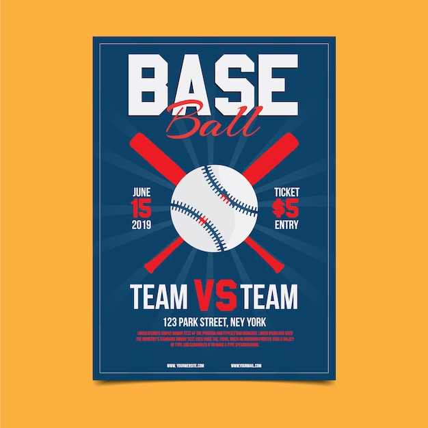 Baseball wettbewerb plakat vorlage