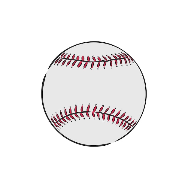 Baseballball auf weißem hintergrund. baseballball, vektorillustration