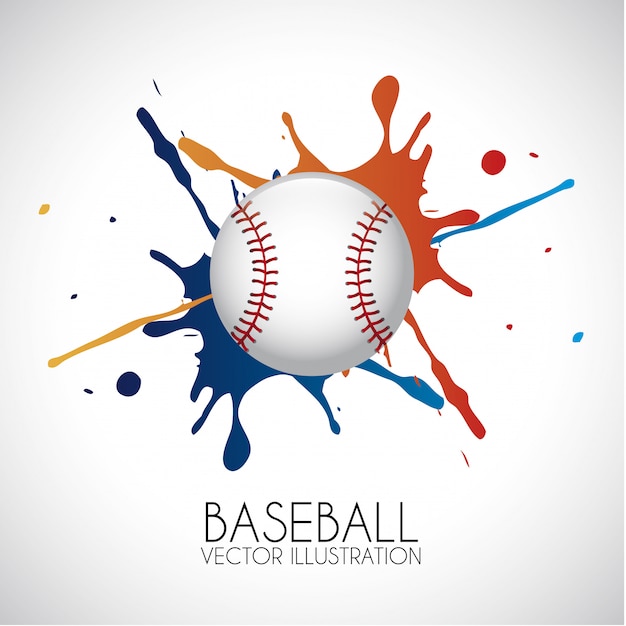 Baseballdesign über grauer hintergrundvektorillustration