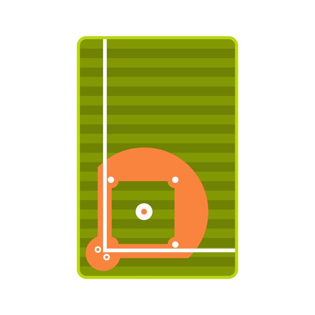Baseballfeld-Symbol im flachen Stil isoliert auf weißem Hintergrund