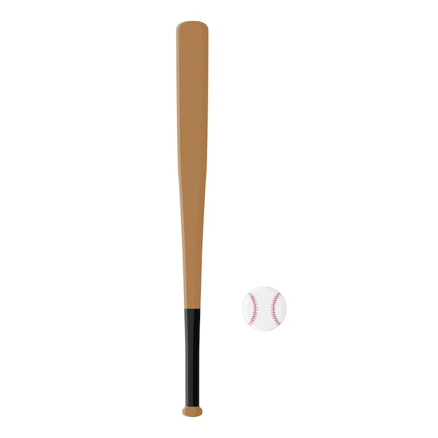 Baseballschläger-Vektor-Illustration aus Holz Baseball ist ein beliebter Sport Baseball-Sammlung