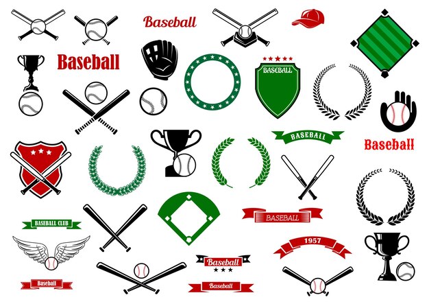 Baseballspiel sportartikel und designelemente