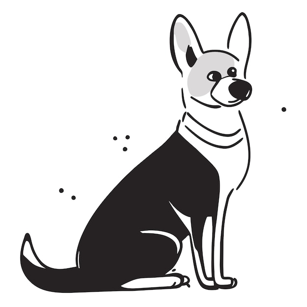 Vektor basenji-hund handgezeichnetes cartoon-aufkleber-symbol-konzept isolierte illustration