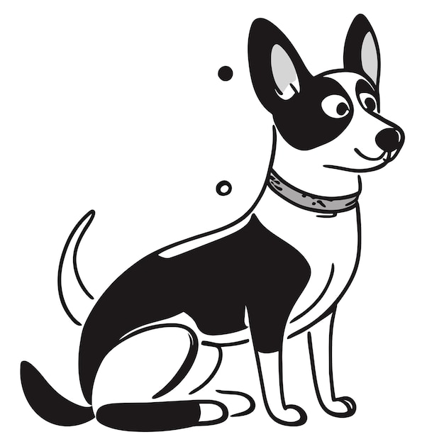 Vektor basenji-hund handgezeichnetes cartoon-aufkleber-symbol-konzept isolierte illustration