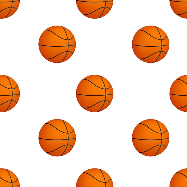 Basketball-Ball-Muster auf weißem Hintergrund. Vektor-Illustration.