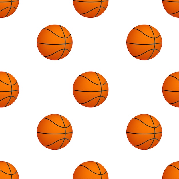 Basketball-Ball-Muster auf weißem Hintergrund. Vektor-Illustration.