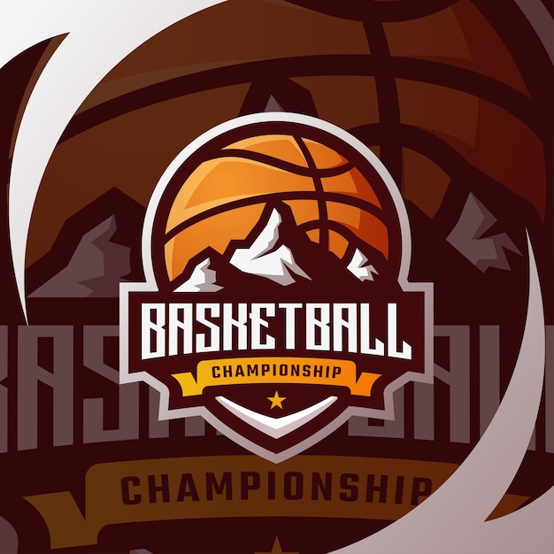 Vektor basketball esport und sport logo emblem premium-vektor