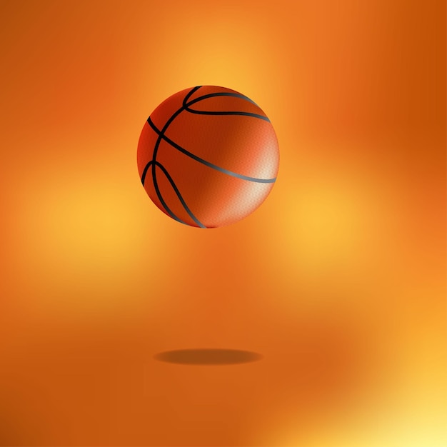 Basketball in orangefarbener Hintergrundvektorillustration