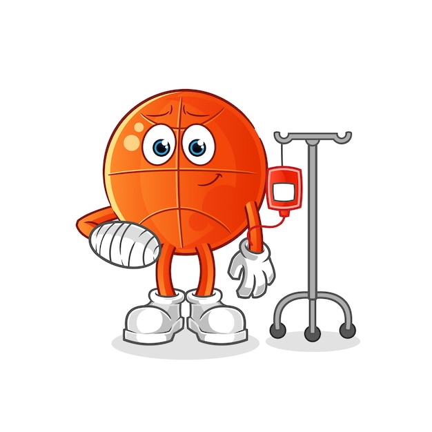 Basketball krank in iv illustration. charakter