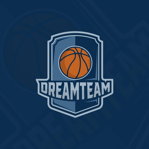 Basketball-logo, vektor-emblem, illustrationsvorlage, icon, grafikdesign, sportzeichen