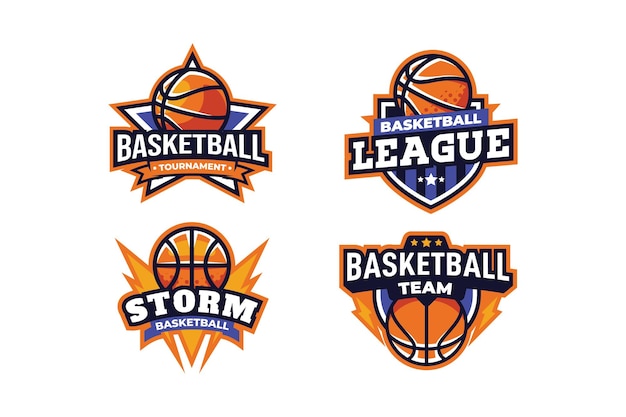 Vektor basketball-logo-vorlagensammlung