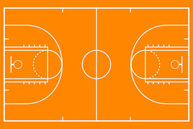 Basketball Platz. Mockup-Hintergrundfeld für Sportstrategie. Vektor-Illustration.