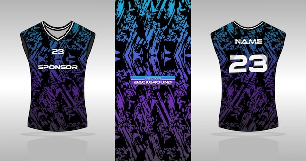 Basketball-Shirt-Vorlagendesign, Vorder- und Rückseite