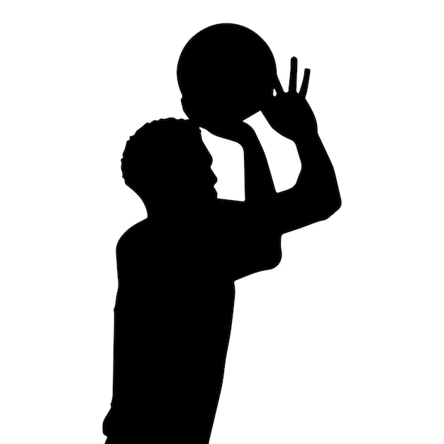Vektor basketball-silhouette-vektor isoliert schwarz auf weißem hintergrund