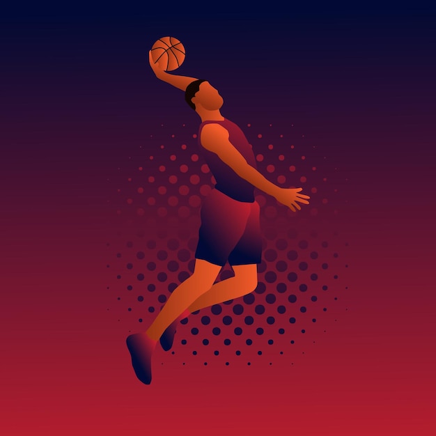 Basketball-Slam-Dunk-Sport-Illustrationsvorlage