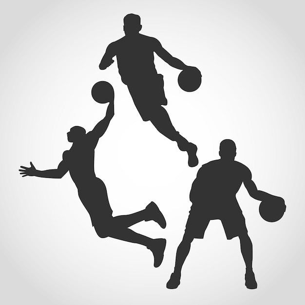 Vektor basketball-spieler-schattenbild