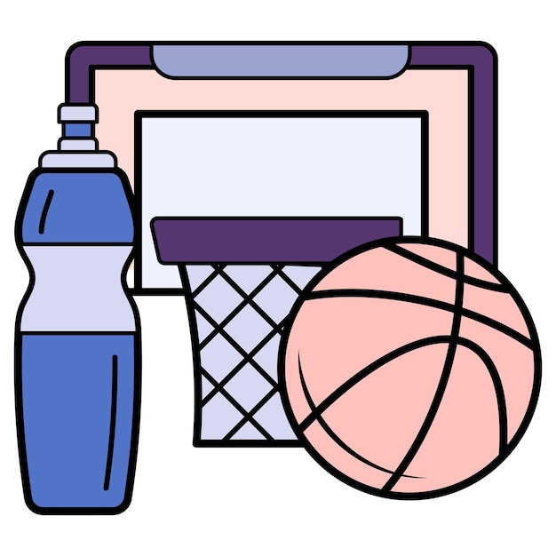 Basketball sport konzept vektor icon design sportgeräte symbol körperliche fitness und wellness