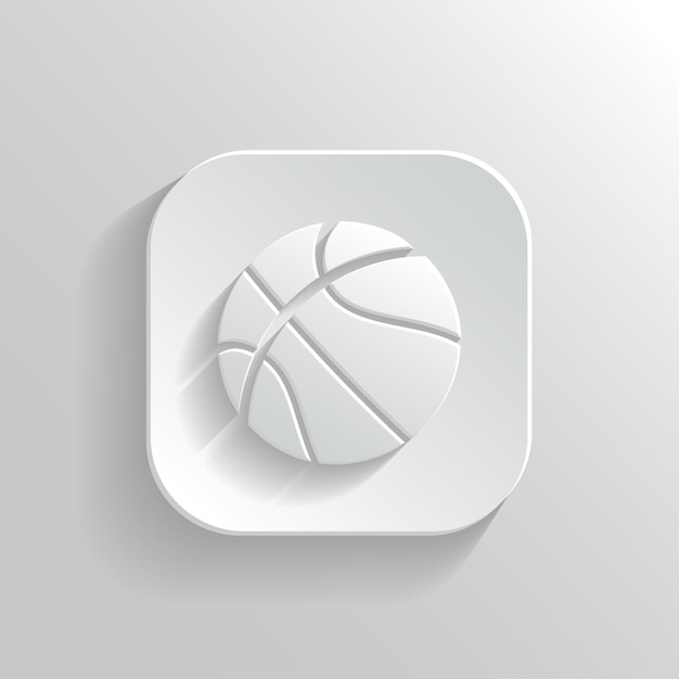 Basketball-symbol vektor weiße app-schaltfläche