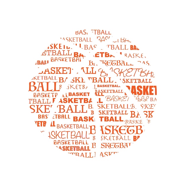 Vektor basketball-textsymbol