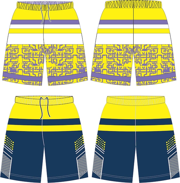 Basketball uniform shorts vorder- und rückansicht mock ups vorlagen