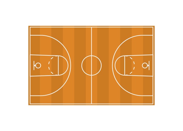 Basketballfelddiagramm in flacher Vektorillustration