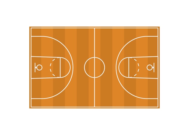 Vektor basketballfelddiagramm in flacher vektorillustration