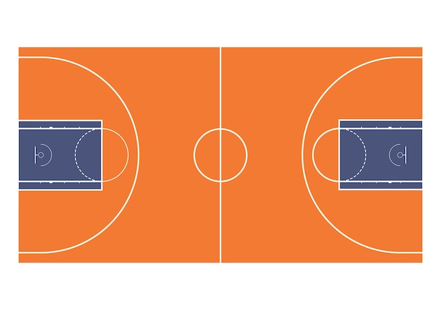 Basketballplatz, flaches Spielfeld für Ballspiele