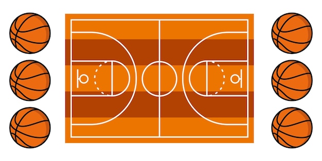 Basketballplatz-Stadion mit Ball