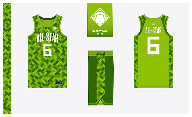 Vektor basketballuniform-mockup-vorlage-design basketballtrikot basketballshorts vorne und hinten