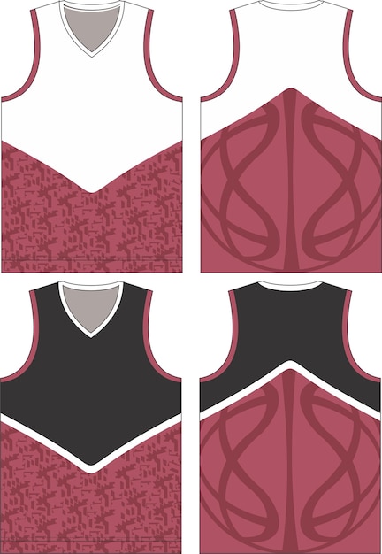 Basketballuniformtrikots Vorder- und Rückansicht Mock ups Vorlagen