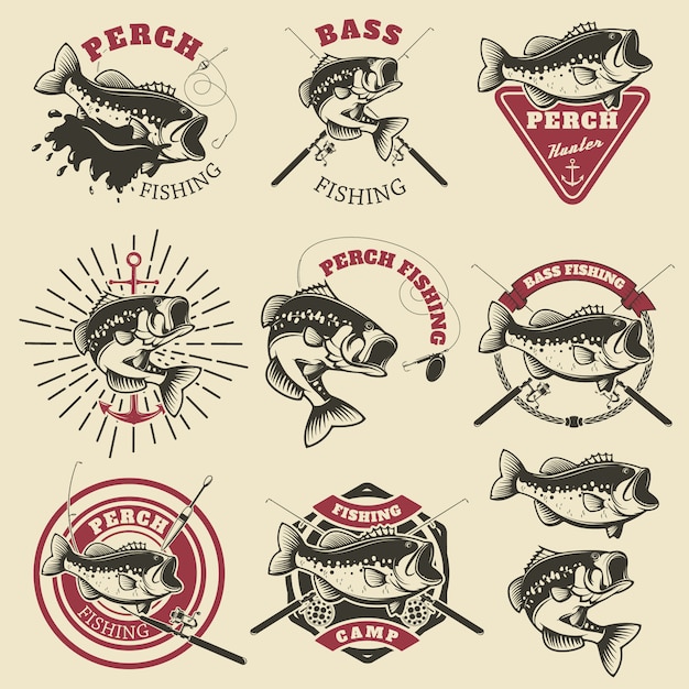 Bass fishing labels