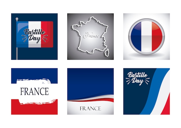 Bastille tag und frankreich design