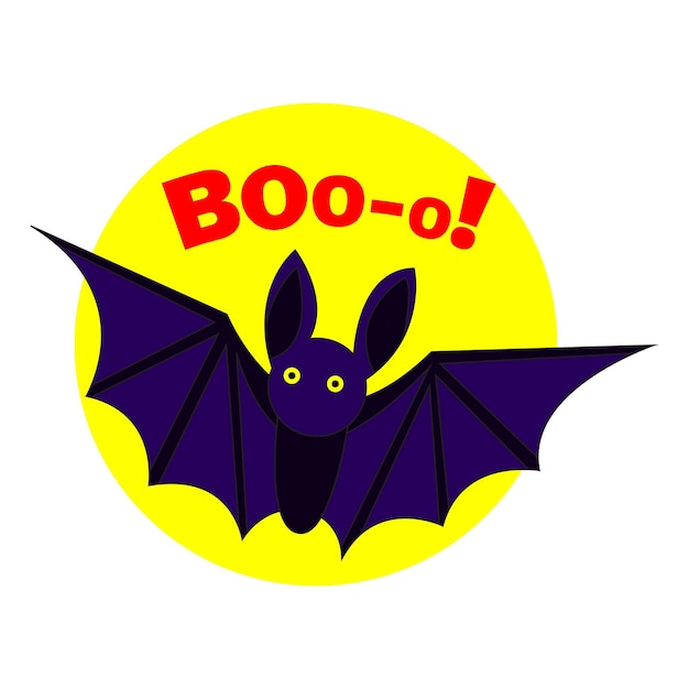 Vektor bat boo logo karikatur von bat boo vektor logo für webdesign isoliert auf weißem hintergrund