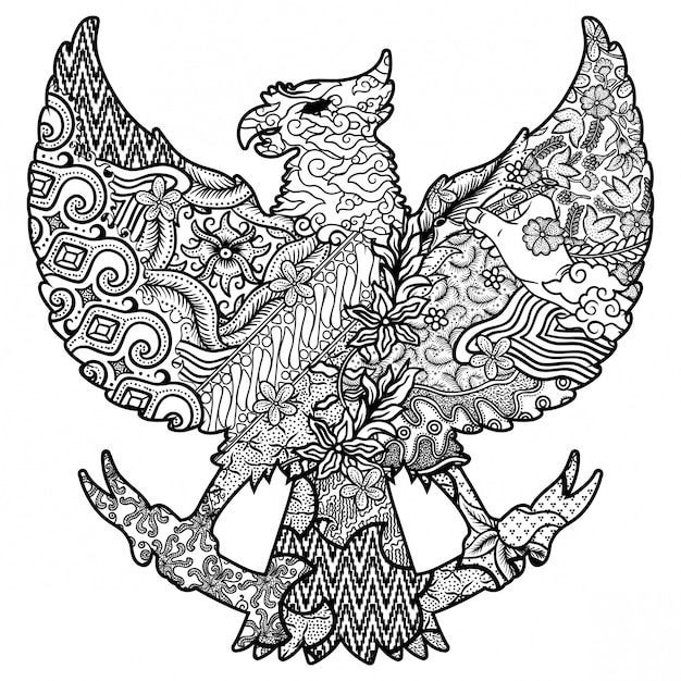 Batik auf garuda silhouette